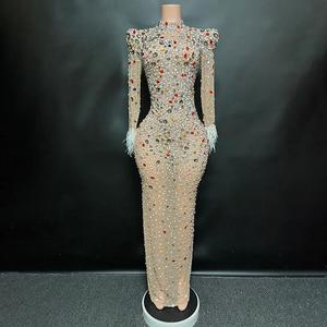 Productos de Dropshipping, Vestido de Noche Transparente con Lentejuelas y Pedrería, Elegante, Talla Grande, Ropa de Noche, Vestidos de Graduación - Product Image 4