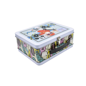 Retro Viện trợ đầu tiên kim loại tin trưa suitase hộp - Product Image 2