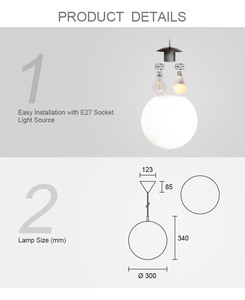 Boule de verre au sol lustres bubble conception suspendus éclairage Argent métal simple chambre décor pendentif lampe - Product Image 5