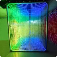 Câble lumineux LED RGB 360 degrés, cube lumineux 3D pleine couleur avec contrôle par carte SD intégrée pour vitrine de centre commercial