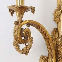 Applique murale LED tout en cuivre de style français, design rétro européen de luxe à double tête pour salon, couloir, hall d'entrée