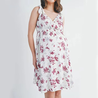 Robes de maternité élégantes à manches courtes pour femmes, imprimées sur mesure, à fleurs, pour l'été, avec fermeture éclair, vêtements d'allaitement