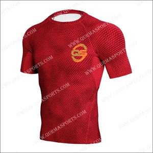 Sportswear Fitness Plus Size Breathable Compression T-Shirt <b>Skin</b> <b>Tight</b> Mens Dry Mesh Gym Clothing Wholesale Seamless 100% Cotton - Product Image 4