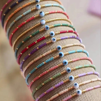 Go2boho Evil Eye Bracelet perlé, bijoux de protection ajustables faits à la main, bracelet boho minimaliste coloré pour femmes