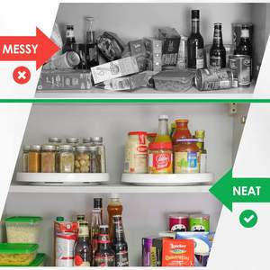 Set of 4 10-Inch PP Plastic Non-Skid Lazy Susan Organizers-Turntable Rack Cabinet <b>Pantry</b> Organization Storage <b>Kitchen</b> Fridge - Product Image 3