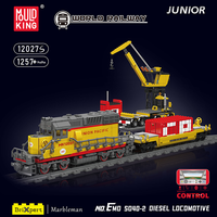 Moule King 12027S 1257PCS Train Serie RC SD40-2 Train à Combustion Interne Briques Modèle Technique Jouets Éducatifs Festival Cadeau