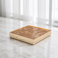 Palette à paupières vide Yuecai 9 compartiments, forme carrée, en plastique ABS plaqué or, étui compact avec couvercle miroir et fermeture à pression, 8g
