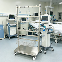Chariot d'accessoires médicaux DC-13A en acier inoxydable 304, tube carré, 3 barres transversales, support suspendu pour accessoires de table d'opération, hôpital, clinique