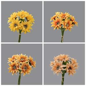 Bouquet de tournesols artificiels Suxian Ningshuang, jaune champagne, orange clair, orange foncé, décoration de mariage, artisanat en PU - Product Image 3