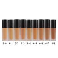 Nouveauté Fond de teint liquide mat imperméable 25 couleurs Couvrance totale 30 ml Teint foncé Marque privée Maquillage