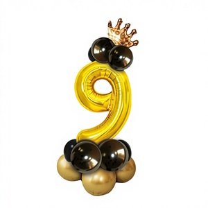 ชุดลูกโป่งสีทองหมายเลข 9 ขนาด 32 นิ้ว รุ่น 62016 ยี่ห้อเป่ยหยง สำหรับตกแต่งงานเฉลิมฉลอง - Product Image 1