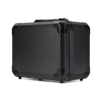 Étui de transport en aluminium noir de qualité supérieure pour écouteurs LCD, antichoc, verrouillable, étui de rangement en aluminium de voyage avec mousse découpée en EVA