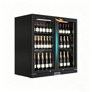 Digital Fan Controlled Double Door Single Temp Back Bar Cooler Commercial Beer Beverage Display <b>Refrigerator</b> - Product Image 2