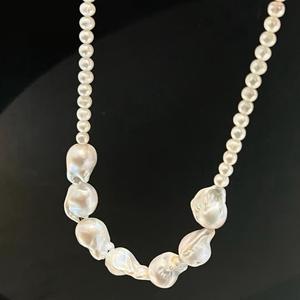 Collier en perles d'eau douce naturelles pour Xiaomi, forme de riz, chaîne de clavicule exquise, simple et élégante, produit en gros - Product Image 3