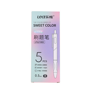 Bolígrafo <span class=keywords><strong>de</strong></span> gel <span class=keywords><strong>de</strong></span> dibujos animados <span class=keywords><strong>de</strong></span> cara alta Macaron Presione el bolígrafo <span class=keywords><strong>de</strong></span> gel Cepillo <span class=keywords><strong>de</strong></span> <span class=keywords><strong>examen</strong></span> crudo <span class=keywords><strong>Preguntas</strong></span> Suave 0,5mm Bolígrafo negro - Product Image 3
