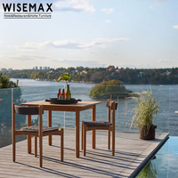 WISEMAX FURNITURE Meubles d'extérieur de haute qualité, ensemble de table et de chaises de salle à manger, chaise de jardin en bois imperméable, table de jardin pour patio