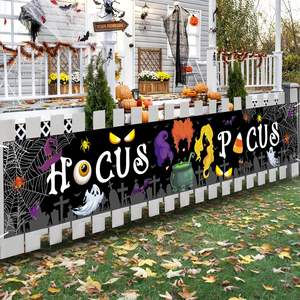 Halloween <span class=keywords><strong>sorcière</strong></span> soeurs tenture murale bannière grande <span class=keywords><strong>sorcière</strong></span> fond intérieur extérieur maison jardin décor Halloween thème jouets - Product Image 1