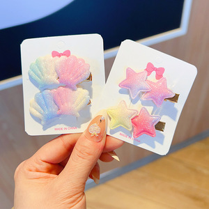 Nuova Molletta per Capelli da Bambina Stile Coreano, Design Magico con Stelle e Fiori, Leggera, Fatta a Mano in Tessuto, 5cm, Alta Qualità - Product Image 2