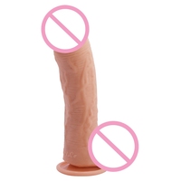 Godemiché réaliste souple et pas cher, effet peau, petit pénis, double ventouse en silicone, jouet sexuel anal pour hommes et femmes