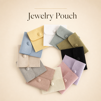 Pochette à bijoux en microfibre avec bouton pression, pochette à bijoux personnalisée, pochette cadeau pour bijoux, pochette en microfibre pour bague, collier, bracelet