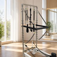 Reformer Pilates Commercial en Alliage d'Aluminium avec Tour de Pilates et Lit Réglable pour Yoga, Fitness et Salle de Sport à Domicile
