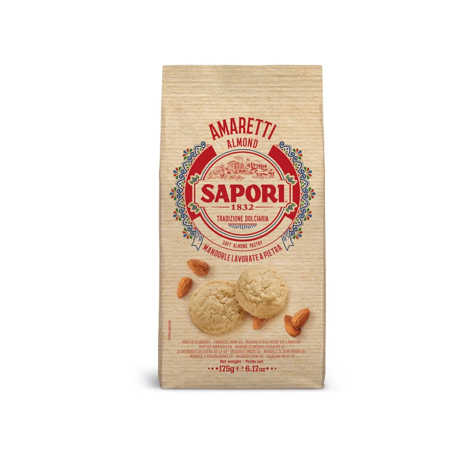 Мягкое миндальное тесто совершенство-SAPORI 1832 Amaretti 175Gx10pz-празднование вечного завтрака Тосканы