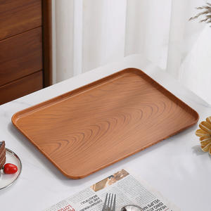 Assiette en plastique de qualité alimentaire en gros Plateau de service en bois imprimé <span class=keywords><strong>Shabby</strong></span> <span class=keywords><strong>Chic</strong></span> - Product Image 1