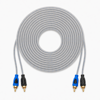 Kabel Audio 2RCA ke 2RCA untuk Head Unit Mobil, Amplifier Mobil, Home Theater, Kabel Interkoneksi RCA Berlapis Emas dengan Colokan Berkode Warna