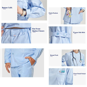 Conjuntos de uniformes médicos BESTIN para hombres y mujeres 35% algodón 65% poliéster uniforme de enfermería duradero mujeres hombres enfermera ropa de trabajo trajes - Product Image 3