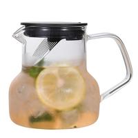 Design moderne 700ml/1000ml pichet en verre transparent couvercle filtrant en plastique haute résistance à la chaleur infuseur boissons chaudes et froides cafetière