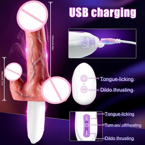 War Wolf Fully Automatic Telescopic Realistic Artificial <b>Silicone</b> <b>Waterproof</b> Female Vibrator 8 Stretch Modes 8 Frequency - Product Image 4