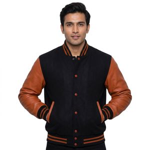 Veste universitaire en coton premium, style américain, motifs audacieux, broderie personnalisée pour la génération Z, pour les trajets quotidiens et l'université - Product Image 1
