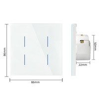 Interrupteur tactile intelligent Wi-Fi, norme européenne, 10A 240V, sans fil neutre, contrôle vocal via application et Alexa