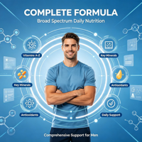 Tablet Multivitamin untuk Pria dengan Zinc, Magnesium, Vitamin D3, Vitamin B Kompleks untuk Energi, Imunitas, Mendukung Testosteron, dan Kesehatan Jantung