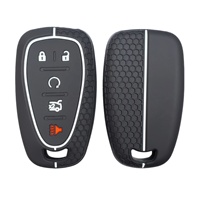 Housse de protection en silicone pour clé de voiture Chevrolet Silverado Equinox Camaro, avec bouton d'ouverture de fenêtre, protection de clé à distance, haute friction