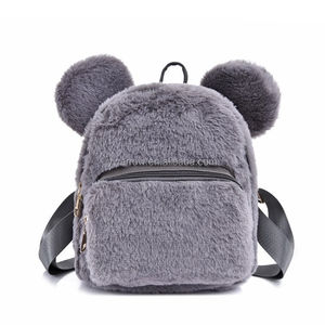 <span class=keywords><strong>Mochila</strong></span> De piel esponjosa con conejo de <span class=keywords><strong>Minnie</strong></span> <span class=keywords><strong>Mouse</strong></span> para niñas, bolso de viaje para la escuela, con dibujos de animales, conejito de peluche, color rosa, 2020 - Product Image 5