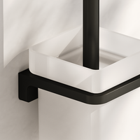 Porte-brosse WC moderne en acier inoxydable 304 chromé avec gobelet en plastique, écologique, facile à nettoyer, pour accessoires de salle de bain d'hôtel