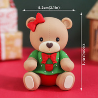 Décoration de gâteau de Noël ours en peluche Figurine ensemble arc-en-ciel boîte-cadeau accessoire décoration de gâteau de Noël