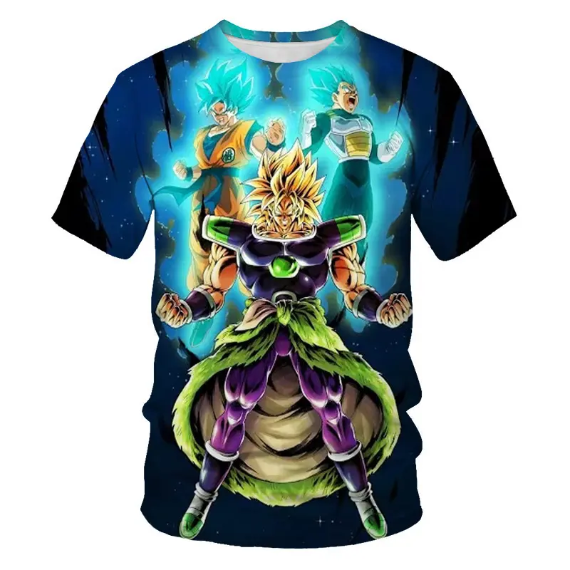 Camiseta do anime dragon ball z, camiseta casual para homens e mulheres, manga curta, estampa 3d personalizada