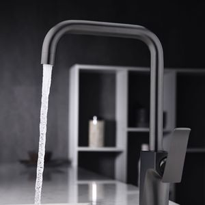 Modern Kitchen Faucet Single Handle 360 Degree Rotate Deck Mounted Ceramic Valve Core 2.0-2.9gal/m - Product Image 1