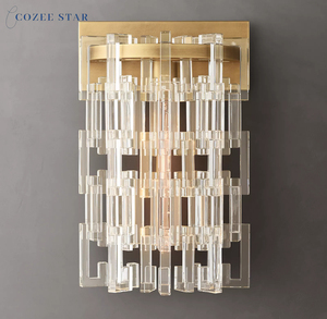 Aplique de pared Marignan redondo moderno, accesorio de iluminación interior con base LED E26, cuerpo de latón y pantalla de cristal para sala de estar - Product Image 3