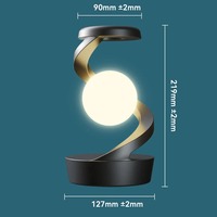Lámpara de Bola Levitante 3D con Cargador Inalámbrico para Teléfono, Lámpara LED 3D Creativa de Mesa, Lámpara de Luna Flotante para Dormitorio, Regalo Novedoso