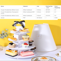 Présentoir à gâteaux en carton pour le thé, support famille de thé de l'après-midi, Portable, multi-couches, rangement, boîte d'emballage avec ustensiles