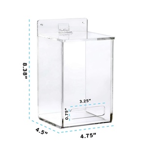 Boîte de rangement murale moderne en acrylique pour <span class=keywords><strong>cuisine</strong></span>, restaurant, laboratoire - Conteneur pour gants, filets à <span class=keywords><strong>cheveux</strong></span>, couvre-chaussures, distributeur - Product Image 2