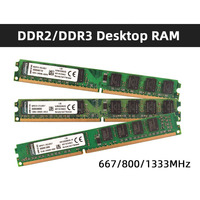 Mémoire RAM DDR2 2 Go 800 MHz 667 MHz DDR3 2 Go 1333 MHz PC2-5300 PC2-6400 PC3-10600 Modèle de mémoire pour ordinateur de bureau