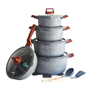 Geling - Batterie de cuisine chinoise en <span class=keywords><strong>aluminium</strong></span> moulé sous pression, 15 pièces, antiadhésive, saine, pour camping, vente en gros - Product Image 2