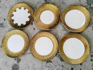 Venta caliente juegos de vajilla baratos con borde dorado Cuencos de cerámica Assiettes a granel <span class=keywords><strong>en</strong></span> porcelana <span class=keywords><strong>en</strong></span> Gros platos de cerámica tonelada - Product Image 2