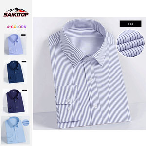 Camisa de Manga Larga, Camisa de Trabajo para <span class=keywords><strong>Hombre</strong></span>, Uniforme Escolar, Camisa Blanca Informal de Negocios, Camisa de <span class=keywords><strong>Vestir</strong></span> Entallada para Uniforme de Trabajo, Lisa - Product Image 1