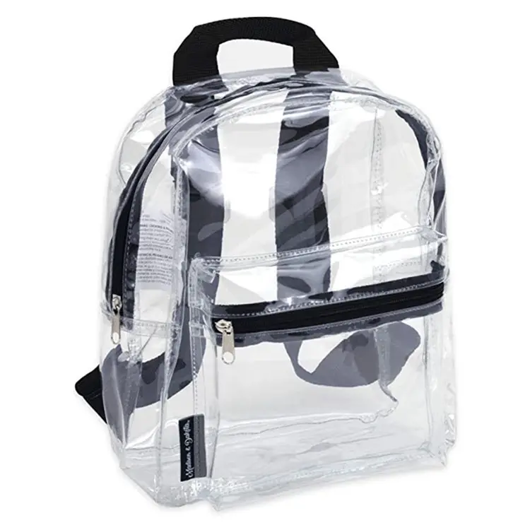 High quality school fashion clear and transparent PVC travel waterproof durable school backpack soft schoolbag