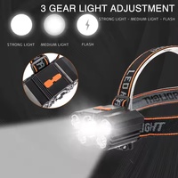 Shingel USB phare Rechargeable 3 lumière 180 réglage de l'azimut Portable léger lampe frontale 5 Led Patch lampe lumière de travail